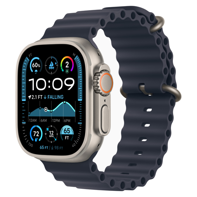 Apple Watch Ultra 2 GPS + Cellular, 49 мм, корпус из бежевого титана, ремешок Ocean темно-синего цве